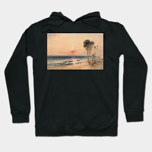 A Tropical Coast, Sunset by John Martin Hoodie